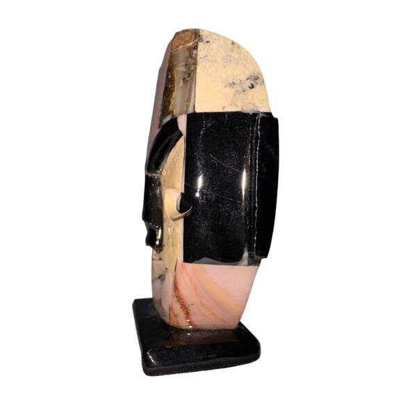 Mini Multicolor semi precious Stone native mexican Mask Figurine Onyx Marble - Picture 2 of 6